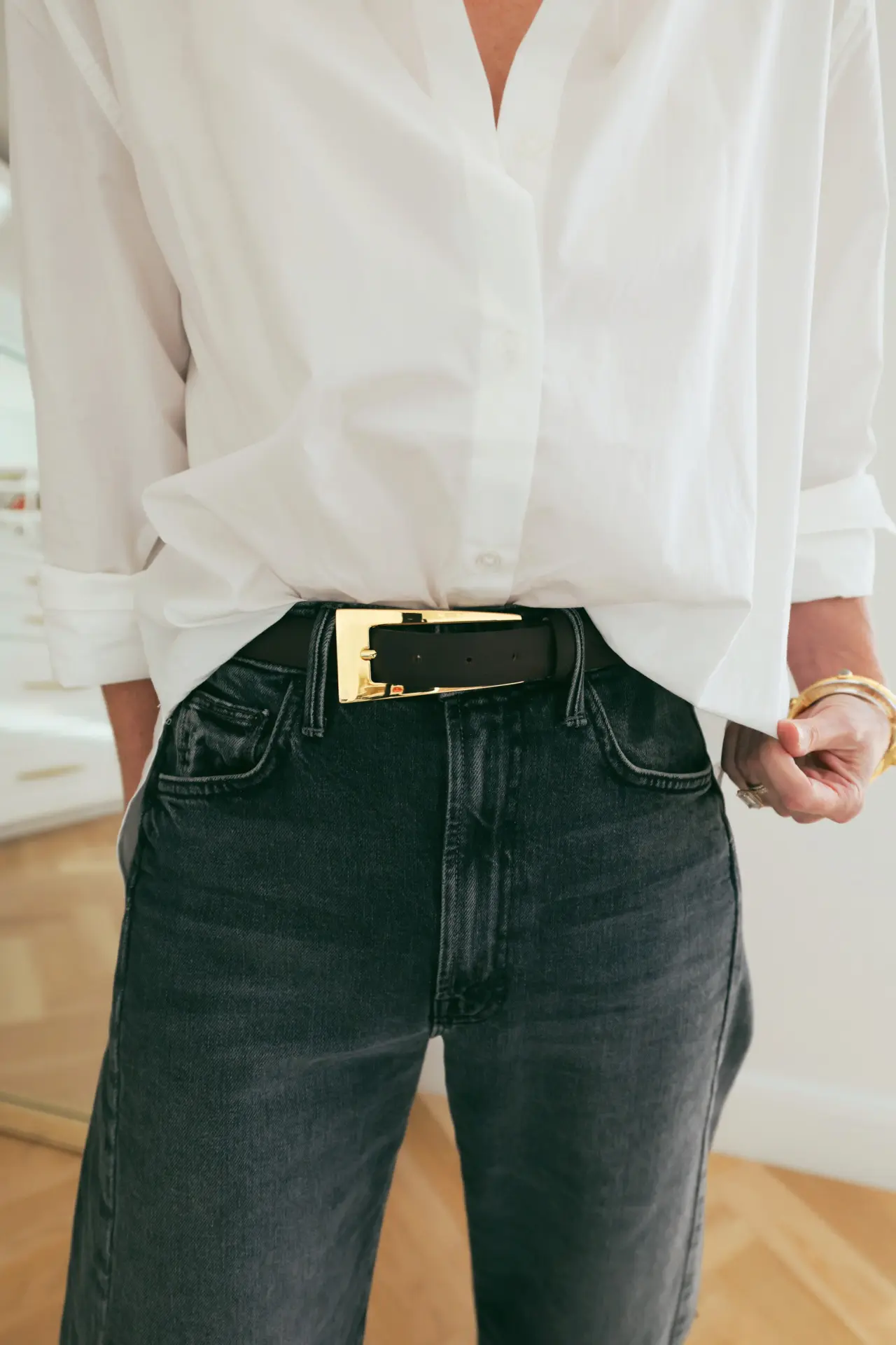 Less-orange-shirt-tucked-with-waist-belt-by-Aureum-collective-2