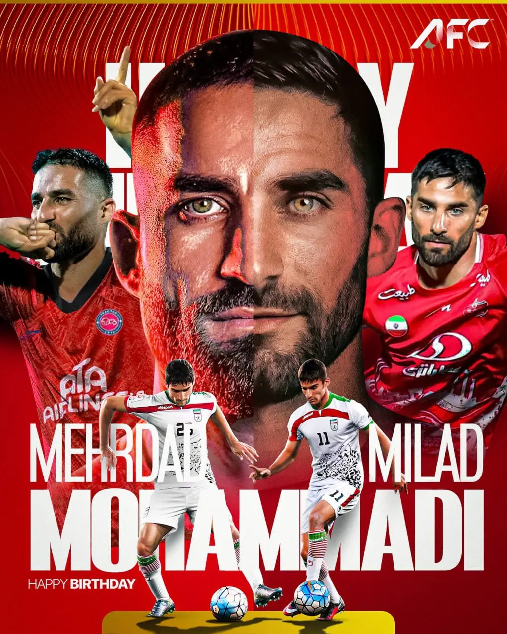 تبریک ویژه‌ AFC به دوقلوهای فوتبال ایران