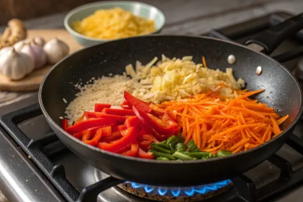 4-grated-garonion-garlic-red-bell-pepper-and-g