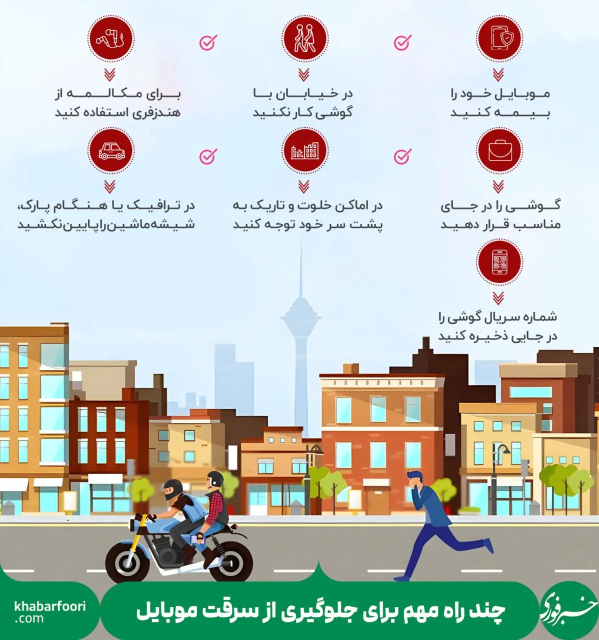 چند راهکار مهم برای جلوگیری از سرقت موبایل+ اینفوگرافی