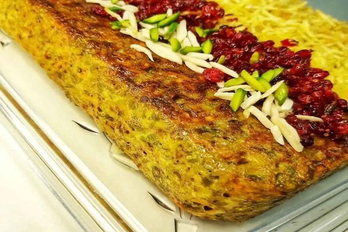 کوکو لوبیا سبز با گوشت