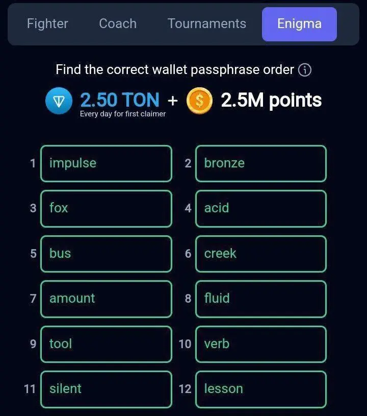 کد انیگما راکی رابیت دوشنبه ۱۵ مرداد ۱۴۰۳ + عکس