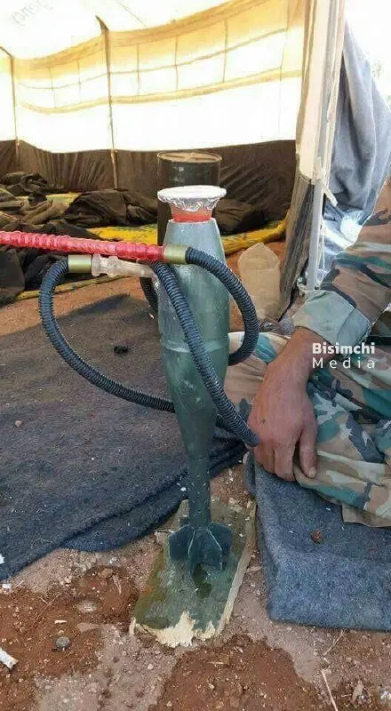 تبدیل خمپاره جنگی به قلیان توسط یمنی ها+ عکس!