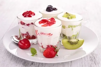 fruits and yoghurt