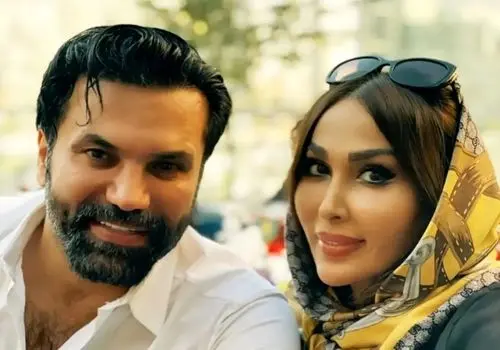 استایل پلنگی همسر نیکبخت در عکس دونفره غوغا کرد