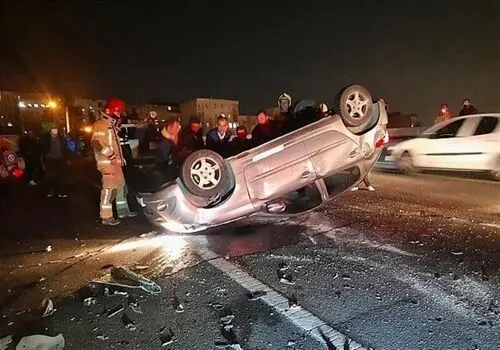 تصادف مرگبار پژو ۲۰۶ در بزرگراه حکیم