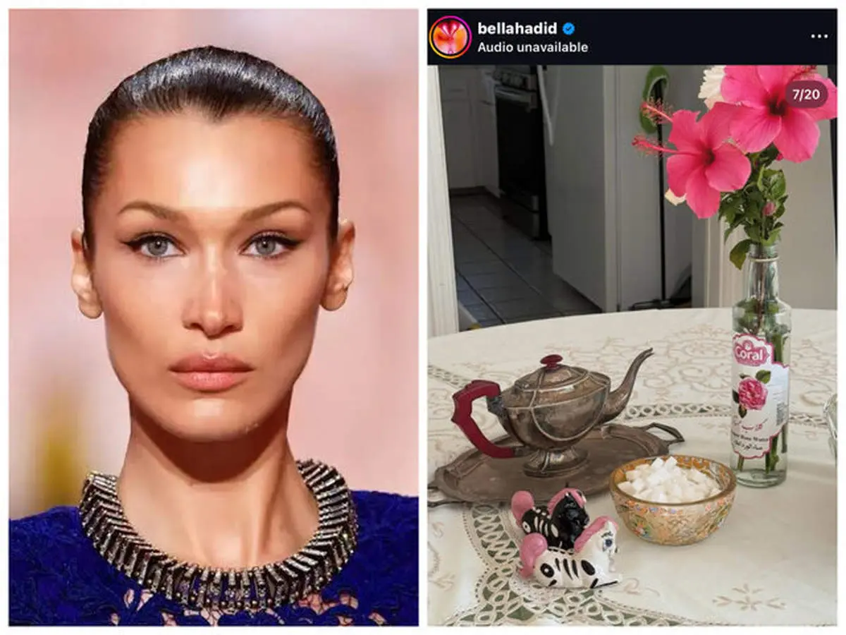 گلاب، فرش ایرانی و تخته نرد در خانه مُدل جهانی چه معنایی می‌دهد؟+عکس
