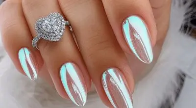 لاک ناخن کروم جواهری با رنگ و دیزای های شیک
