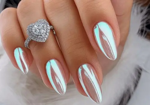 لاک ناخن کروم جواهری با رنگ و دیزای های شیک
