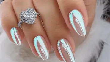 لاک ناخن کروم جواهری با رنگ و دیزای های شیک
