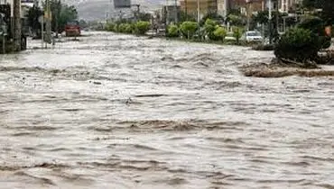 جاری شدن رودخانه در کهنوج کرمان پس از بارندگی‌های شدید + ویدئو