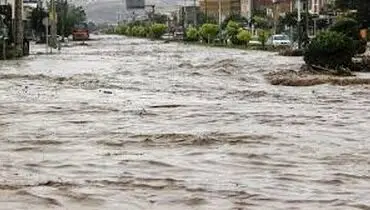 جاری شدن رودخانه در کهنوج کرمان پس از بارندگی‌های شدید + ویدئو