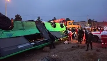   واژگونی اتوبوس در جاده سمنان با ۲۶ مصدوم