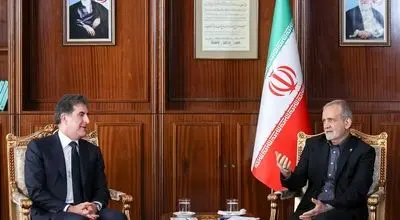 دیدار پزشکیان با رئیس اقلیم کردستان عراق