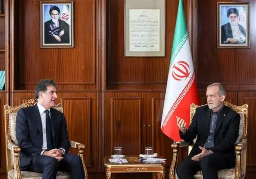 دیدار پزشکیان با رئیس اقلیم کردستان عراق