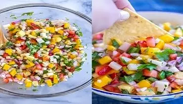 سالسا میوه با چیپس ذرت ؛ ساده ، رنگی و دوست داشتنی
