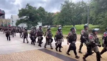 لشکر کشی گارد مسلح ایالتی تگزاس برای سرکوب دانشجویان معترض+ فیلم