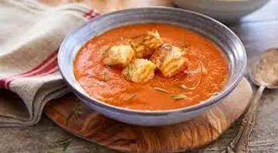 ساده ترین روش تهیه سوپ گوجه و پنیر
