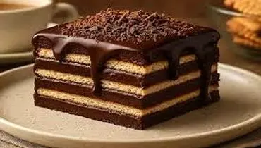 دسر ساده و سریع یخچالی با بیسکویت
