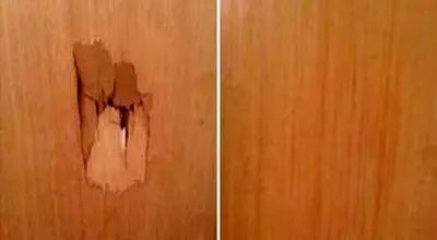 تعمیر ترک خوردگی لبه آب بندی درب چوبی