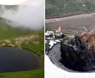 حفاری بحث‌برانگیز، پایان یکی از نادرترین دریاچه‌های یخچالی ترکیه+تصاویر