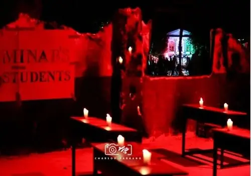 ادای احترام هنرمندان به شهدای میناب در باغ فردوس