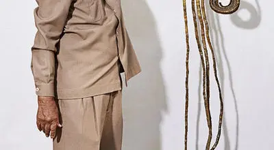 تصویر حیرت‌انگیز صاحب رکورد بلندترین ناخن‌های یک دست در جهان + فیلم
