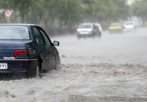 جاری شدن سیلاب در این استان در پی بارش شدید باران
