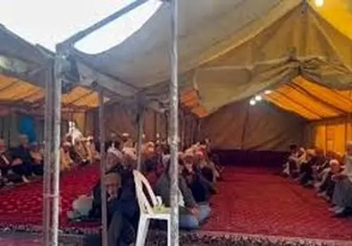 مردم برای بدرقه صابر کاظمی چادر ترکمن برپا کردند/ویدیو 