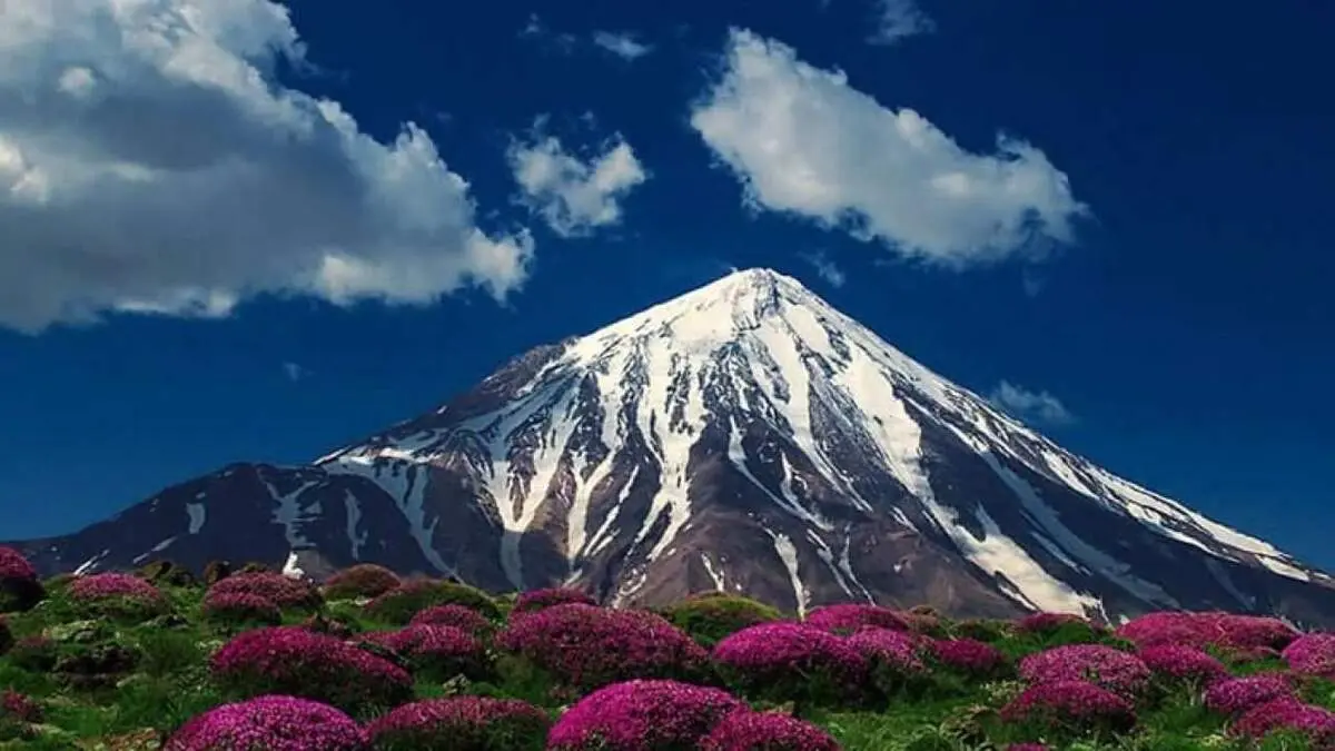  منظره قله دماوند از پارک ملی کویر + عکس