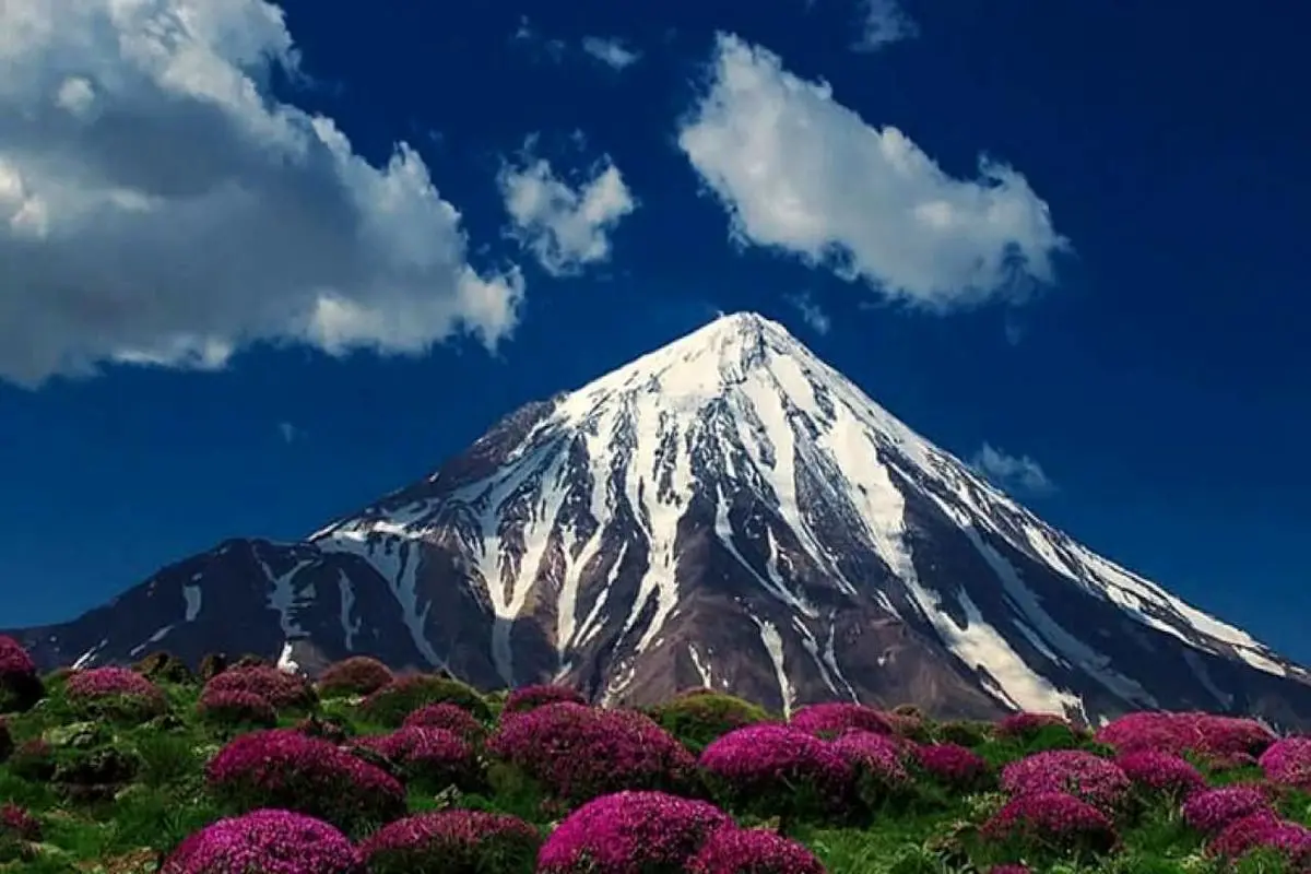  منظره قله دماوند از پارک ملی کویر + عکس
