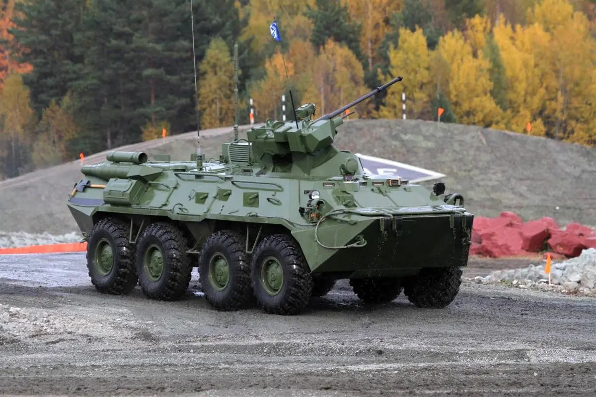 ستون BTR-82A نیروهای حافظ صلح روسیه در قره باغ کوهستانی+ فیلم