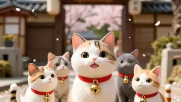 ویدیویی جذاب از روز گربه در ژاپن