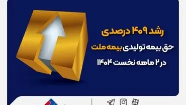 رشد ۴۰۹ درصدی حق‌بیمه تولیدی بیمه ملت در ۲ ماهه نخست ۱۴۰۴
