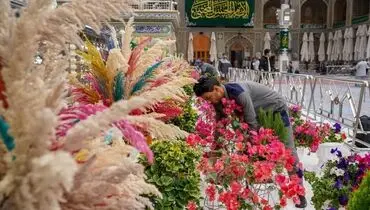 ایوان نجف گلباران شد+ تصاویر