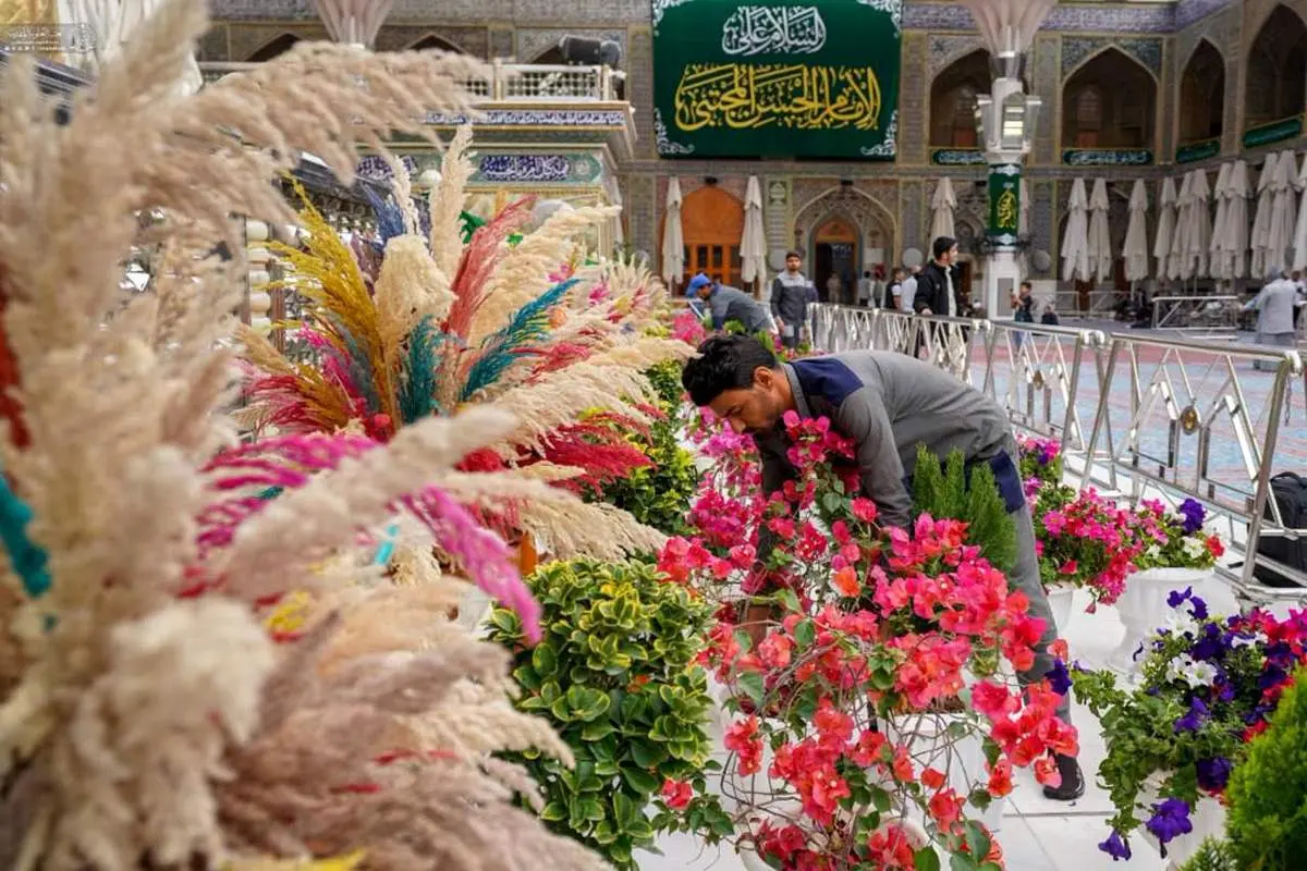 ایوان نجف گلباران شد+ تصاویر