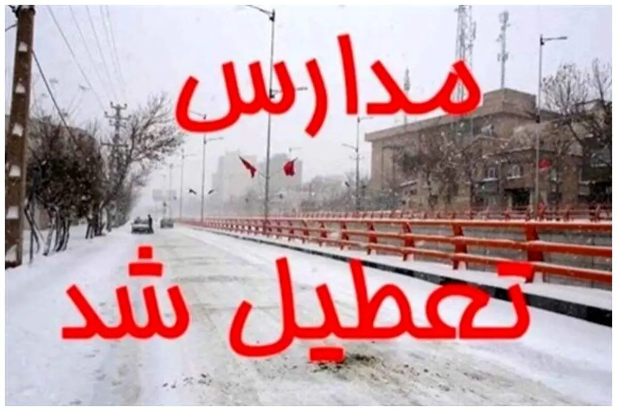 بارش برف مدارس این شهر را تعطیل کرد