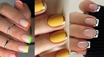 مدلهای فرنچ ناخن مربعی شیک
