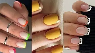 مدلهای فرنچ ناخن مربعی شیک
