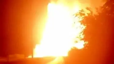 تصاویری از انفجار خط لوله گاز در خرم‌بید فارس