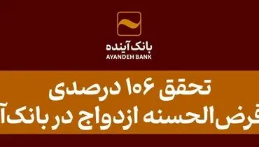 تحقق 106 درصدی وام قرض‌الحسنه ازدواج در بانک‌آینده
