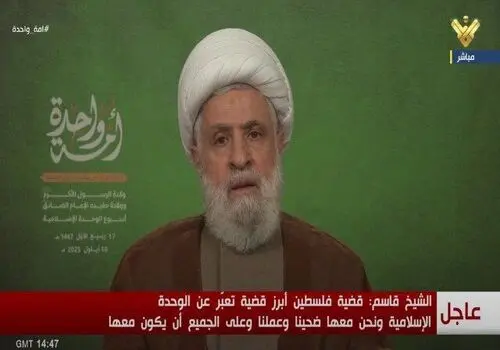 شیخ نعیم قاسم: سردار سلیمانی فرمانده محور مقاومت و از عشاق امام خمینی (ره) بود
