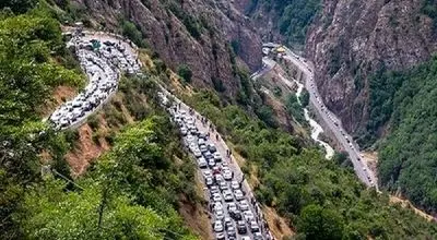 وضعیت ترافیکی جاده هراز و چالوس در صبح سیزده به در