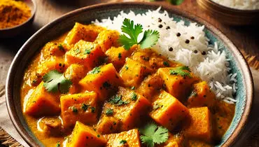 طرز تهیه خوراک بریانی قارچ و کدو تنبل برای روزهای سرد پاییز