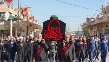 تصاویر |  تشییع نمادین امام سجاد(ع) در سامرا
