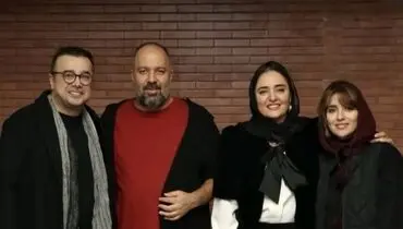 قاب مشترک هنرمندان در سالن نمایش؛ وقتی کمند امیرسلیمانی و علی اوجی مهمان تئاتر می‌شوند!