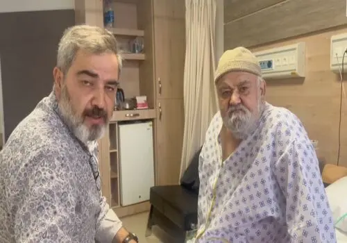 جشن تولد ۶۹ سالگی اکبر عبدی در کنار همسرش /عکس جدید