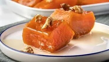 طرز تهیه دسر مقوی کدو حلوایی و گردو

