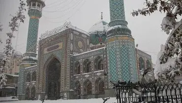 تصاویری دیدنی از بارش برف در امامزاده صالح + فیلم