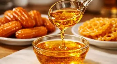 بامیه عربی اصیل؛ ترد، طلایی و غرق در شربت زعفرانی